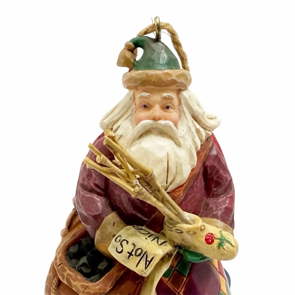 Jim Shore | Naughty or Nice Santa Ornament Double Sided